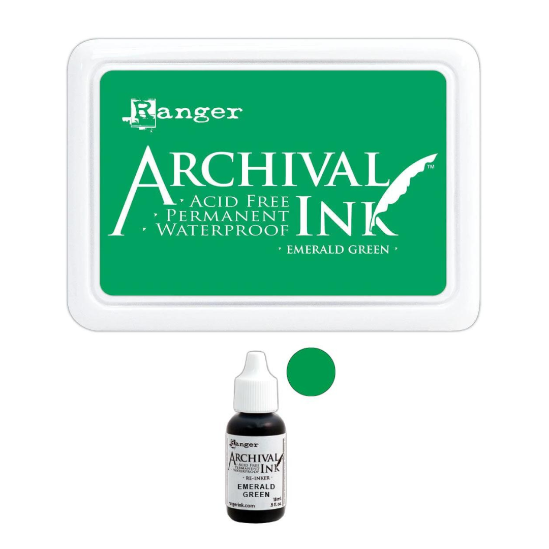 Emerald Green Archival Ink Pad + Refill Combo