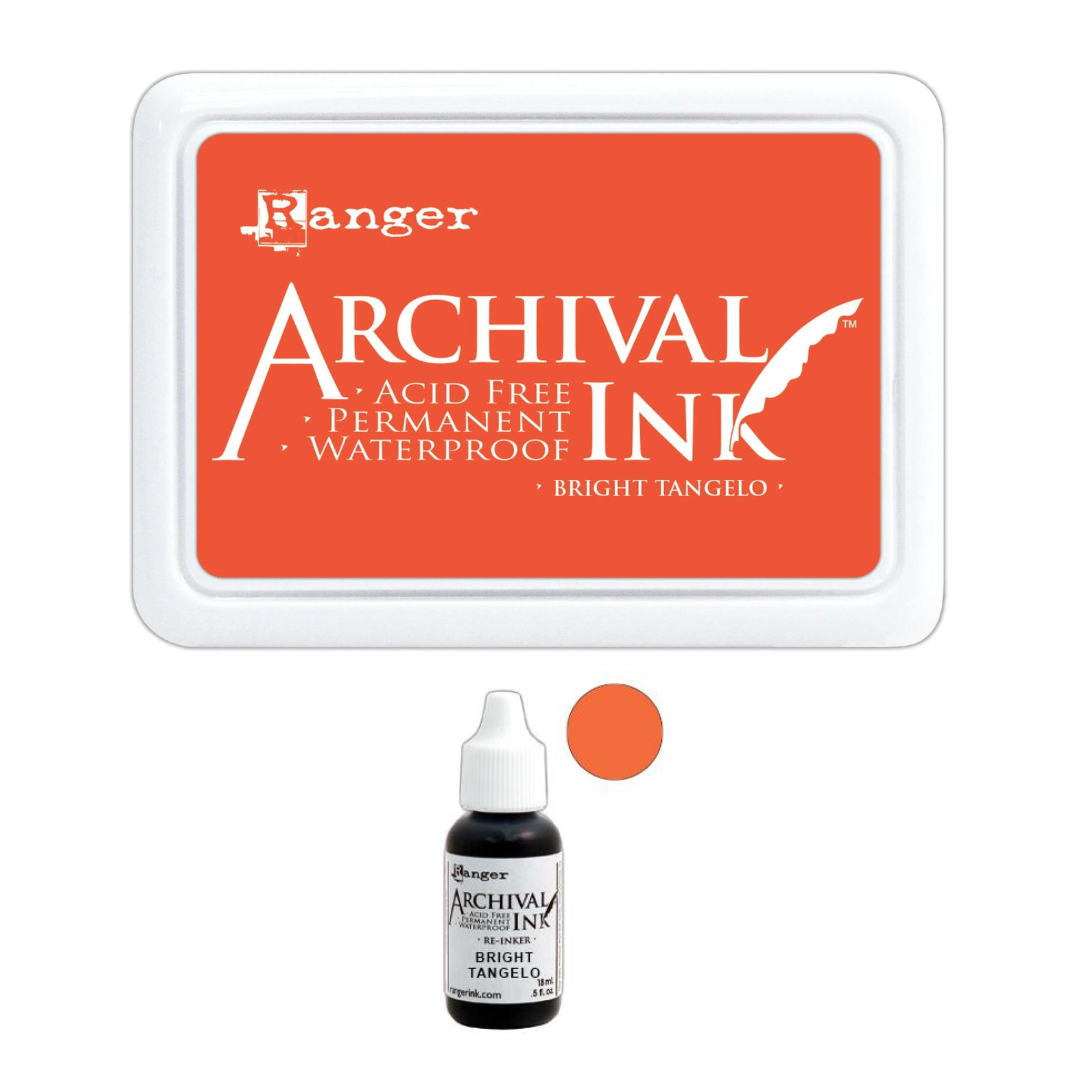 Bright Tangelo Archival Ink Pad + Refill Combo