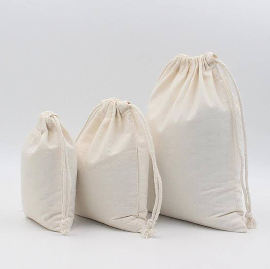 Plain Cotton Drawstring Pouch