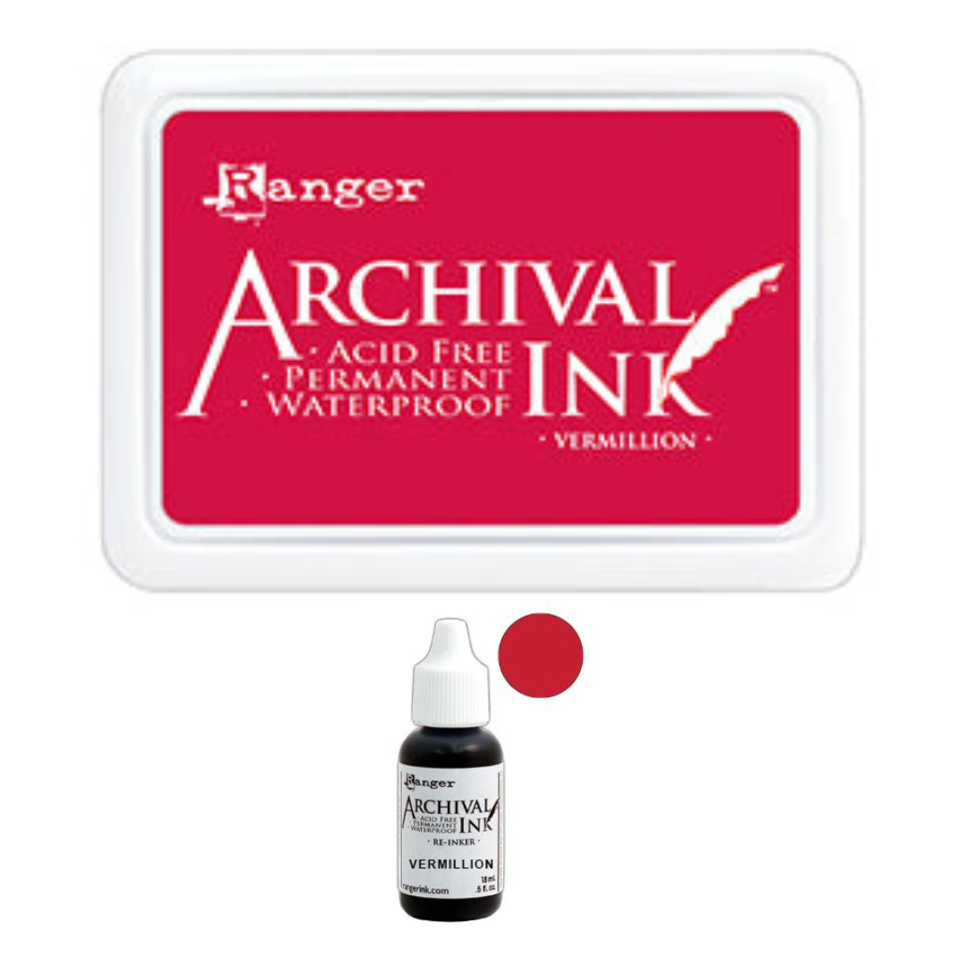 Vermillion Archival Ink Pad + Refill Combo